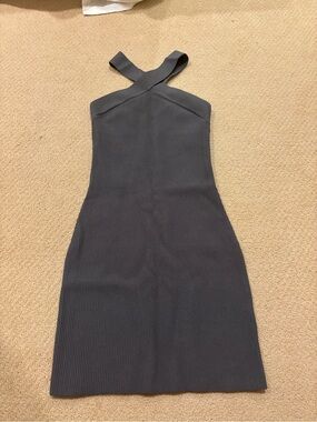Brand new without tags Aritzia cross neck dress size small grey